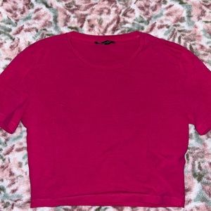 Zara basic crop tee